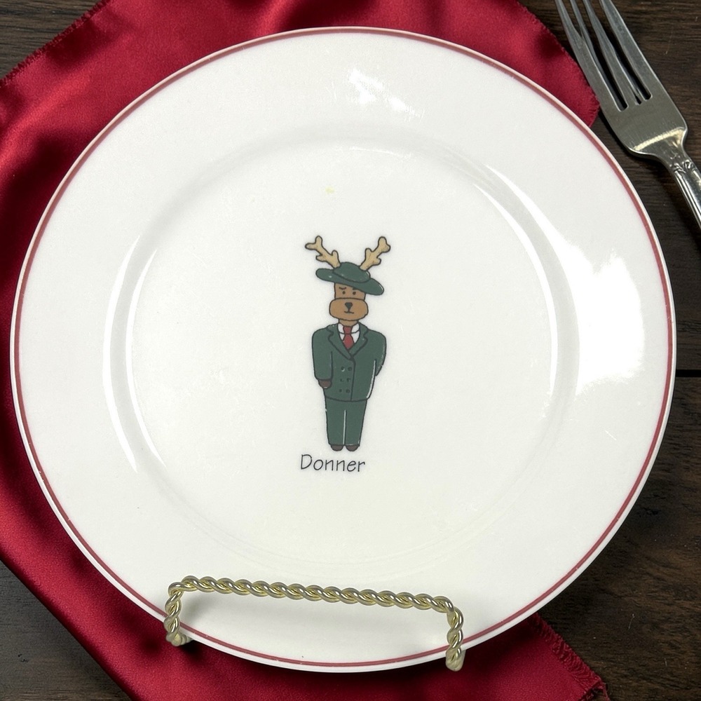 LTD Commodities SANTA'S REINDEER Donner CHRISTMAS PLATE/SALAD/DESSERT🎄🎄🎄
